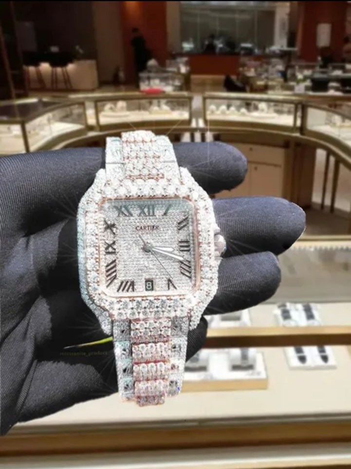 White Gold Iced Cartier (Slight Rose Gold)