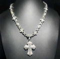 Elite Ice White Gold Cross with Eye Chain