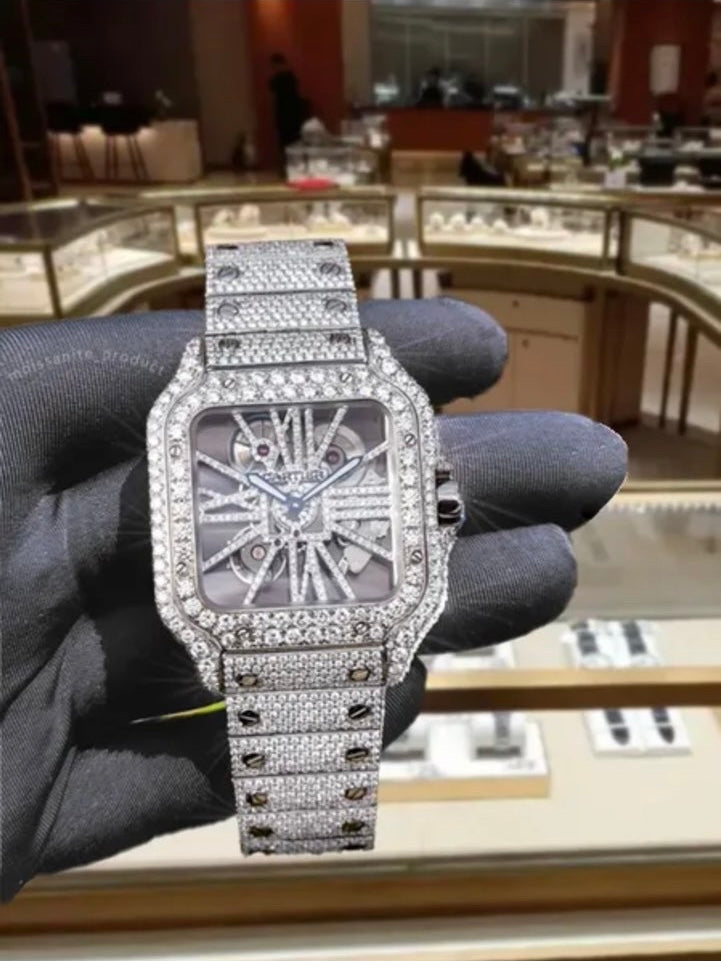 Skeleton Iced Out Cartier