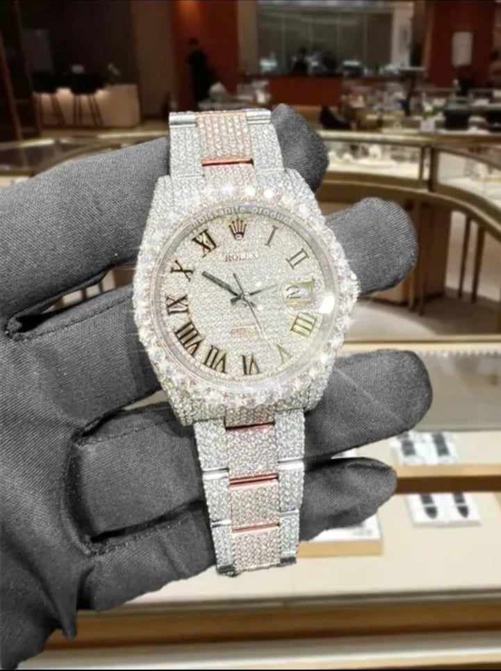 Elite Iced Out Rolex Slight Rose Gold